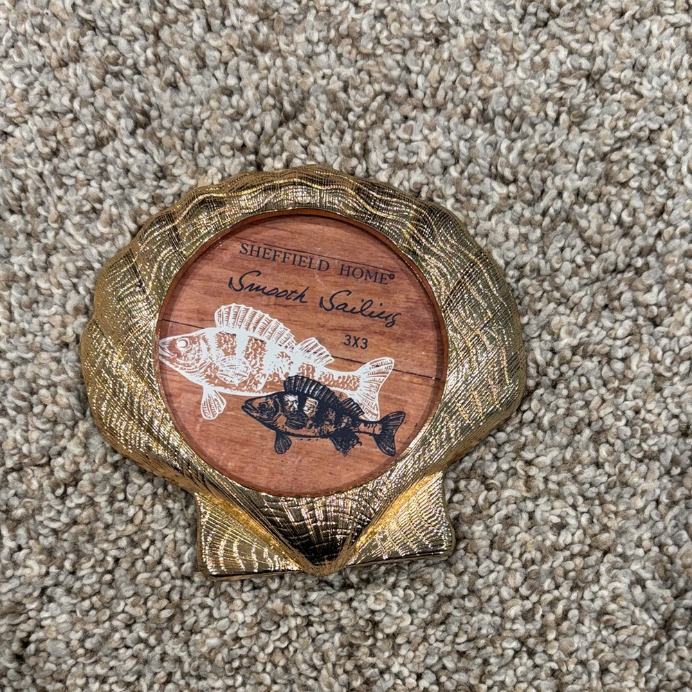 Sheffield Home Gold Shell Frame with Fish Design